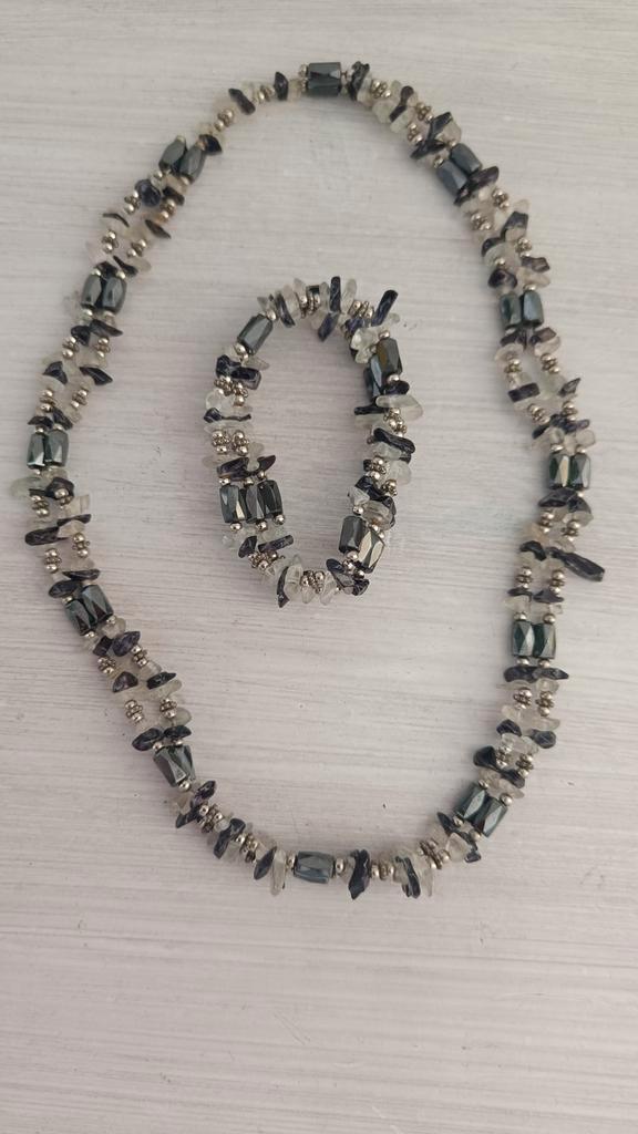 Natuurstenen magnetische ketting en armband, Sieraden, Tassen en Uiterlijk, Kettingen, Zo goed als nieuw, Ophalen of Verzenden