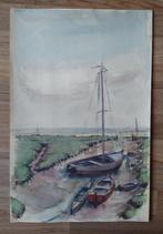 Wim Hagemans aquarel Terschelling - Gesigneerd - P Scheen, Antiek en Kunst, Kunst | Tekeningen en Foto's, Ophalen of Verzenden