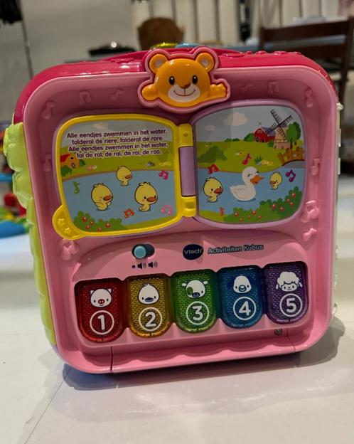 VTech Baby Activiteiten Kubus – NL gesproken versie - Roze, Kinderen en Baby's, Speelgoed | Vtech, Zo goed als nieuw, 6 maanden tot 2 jaar