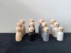 Houten Pegdoll Poppetjes - Set van 12 - Handgeschilderd, Ophalen of Verzenden, Nieuw, Knutselwerk