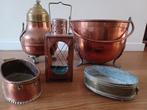 Mooie rood koperen gebruiksvoorwerpen - 5 objecten, Antiek en Kunst, Antiek | Koper en Brons, Ophalen of Verzenden