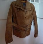 Bruine cognac leren jas met ceintuur (42), Kleding | Dames, Jassen | Zomer, Ophalen of Verzenden, Zo goed als nieuw, Maat 42/44 (L)
