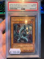 Yu-Gi-Oh! Blue-Eyes White Dragon PSA 8, Ophalen of Verzenden, Zo goed als nieuw, Losse kaart, Foil
