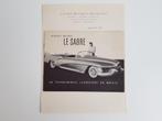 Buick Le Sabre experimental car brochure + brief - 1952, Ophalen of Verzenden, Overige merken, Buick - GM