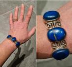 Als NIEUW! Prachtig verstelbare vintage lapis lazulli pyriet, Blauw, Ophalen of Verzenden, Zo goed als nieuw, Met edelsteen