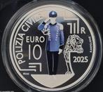 San Marino 10 Euro 2025 "Polizia Civile", Proof Ag 925, Setje, Ophalen of Verzenden, 10 euro, Zilver