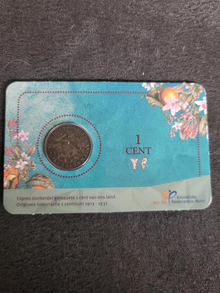 Wilhelmina 1 cent 1919 coincard, Postzegels en Munten, Munten | Nederland, Overige waardes, Koningin Wilhelmina, Ophalen of Verzenden
