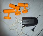 3 retro spotjes / lampen met adapter, Huis en Inrichting, Lampen | Spots, Ophalen of Verzenden