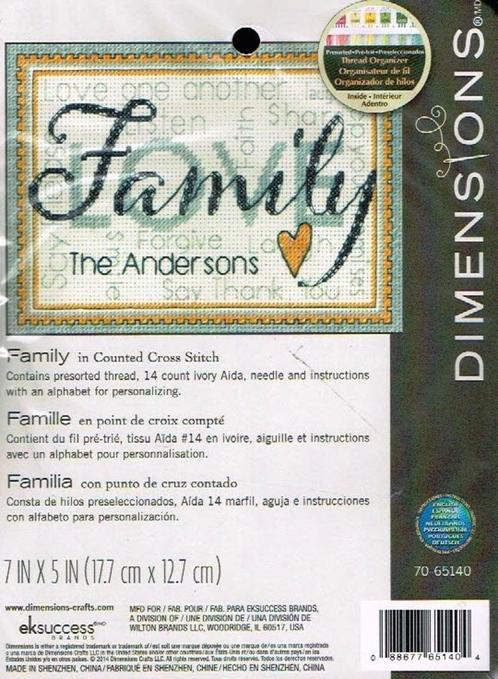 Cado dimensions borduurpakket, family, Hobby en Vrije tijd, Borduren en Borduurmachines, Nieuw, Borduurpakket, Handborduren, Ophalen of Verzenden