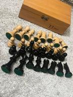 Vintage Chess Staunton Vilt Koninghoogte 73 mm, Ophalen of Verzenden, Minder dan 500 stukjes