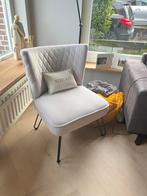 Lichtroze Velvet Fauteuil stoeltje, Ophalen, Modern design, Minder dan 75 cm, Zo goed als nieuw