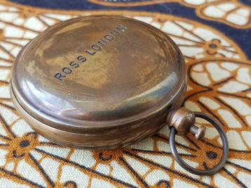 Mooi koperen kompas van Ross London uit Engeland 4,7 cm. beschikbaar voor biedingen