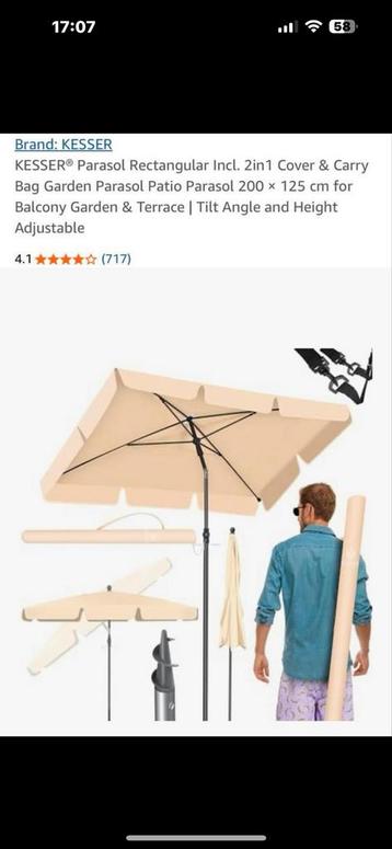 Nieuwe Kesser Rechthoek Parasol beschikbaar voor biedingen