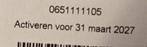 0651111105 MOOI NUMMER LEBARA PREPAID 5 KEER 11111, Ophalen of Verzenden, Nieuw, KPN, Simkaart