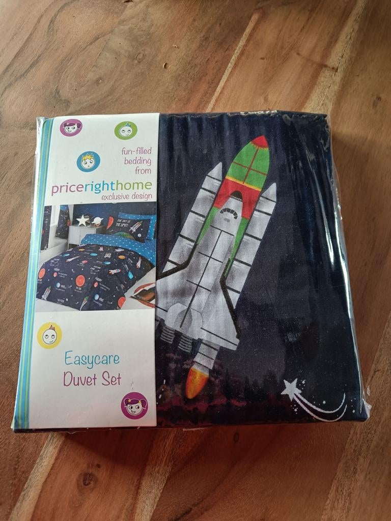 Nieuw!1 persoons kinder dekbedovertrek - Ruimte thema, Ophalen, Dekbedovertrek, Nieuw, Jongetje of Meisje