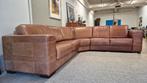 Prachtige cognac leren vintage design hoekbank, Leer, Ophalen of Verzenden, Zo goed als nieuw, 150 cm of meer