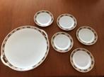 5 Epiag gebaksbordjes met gebakschaal, Gebruikt, Overige typen, Ophalen of Verzenden, Overige stijlen