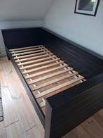 Bedbank Dennis woood zwart., Huis en Inrichting, Ophalen, 90 cm, Eenpersoons, Zwart