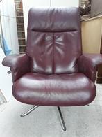 draaistoel relax fauteuil  leer, Ophalen, Gebruikt, 50 tot 75 cm, Leer