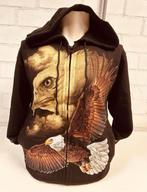 hoodue met rits, aselaar, western, rock, biker, man, vrouw, Zwart, Hoodie met rits, Nieuw, Overige maten