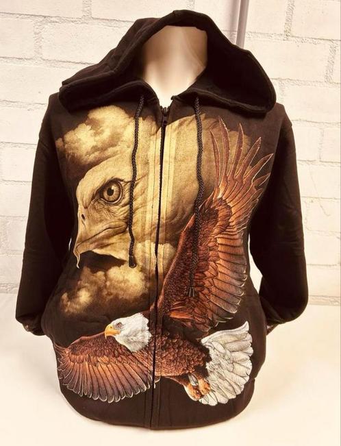 hoodue met rits, aselaar, western, rock, biker, man, vrouw, Kleding | Heren, Truien en Vesten, Nieuw, Overige maten, Zwart, Ophalen of Verzenden