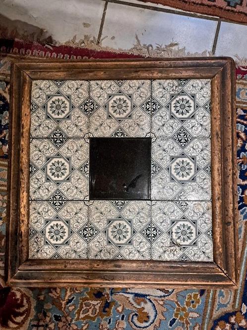 Antieke potkachel plateau met 7 Minton tegels England, Antiek en Kunst, Antiek | Wandborden en Tegels, Ophalen