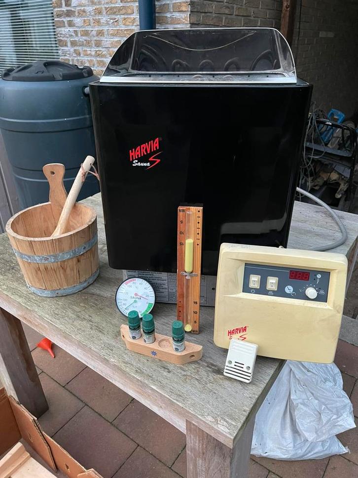 Harvia sauna kachel 8kw compl. Sauna deur, banken, div, Sport en Fitness, Sauna, Zo goed als nieuw, Onderdelen, Ophalen