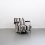 5x Leolux Scylla fauteuil zwart/grijs/wit gestreepte stof, Niet ingevuld, Niet ingevuld, Ophalen of Verzenden, Zo goed als nieuw