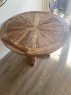 Ronde houten eettafel, 100 tot 150 cm, Rond, Zo goed als nieuw, Overige houtsoorten
