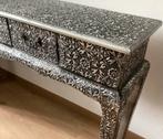 Tafel Sidetable barok hout zilverkleur, Huis en Inrichting, Tafels | Sidetables, Ophalen, 100 tot 150 cm, Zo goed als nieuw, 25 tot 50 cm