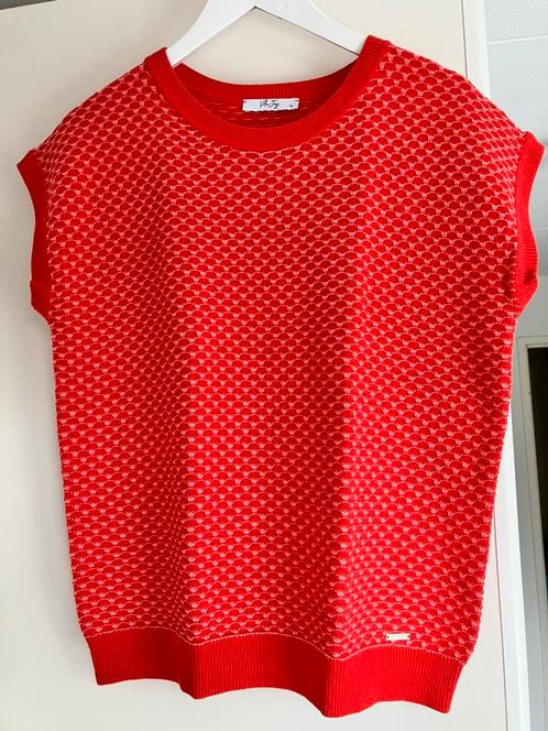 Vila Joy knitted top mt M - nieuw, Kleding | Dames, Tops, Nieuw, Maat 38/40 (M), Rood, Zonder mouw, Ophalen of Verzenden