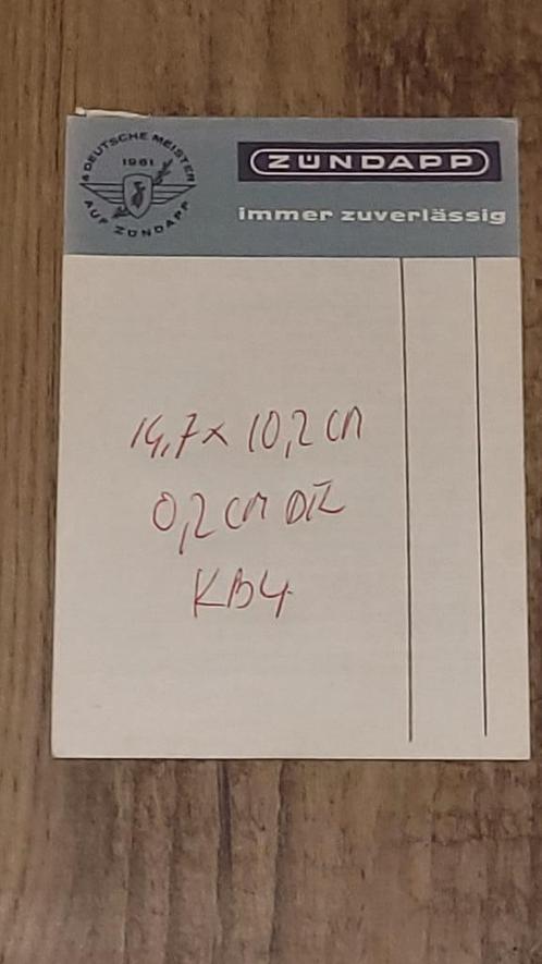 Zundapp notitieblok Duits in nette staat 4, Fietsen en Brommers, Handleidingen en Instructieboekjes, Zo goed als nieuw, Verzenden