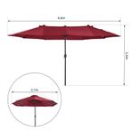 Dubbele Parasol 460x270 rood, Verzenden, Nieuw, 2 tot 3 meter, Stokparasol