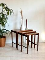 Vintage bijzettafels nestingtables jaren ‘60 teak, Ophalen, Vintage midcentury, Zo goed als nieuw, Nvt
