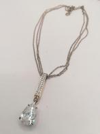Ketting verstelbaar met druppel hanger helder kristal, Overige materialen, Ophalen of Verzenden, Zilver, Verstelbaar