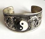 Tibetaanse armband met het 'Yin Yang'- symbool, Ophalen of Verzenden, Zo goed als nieuw, Zilver, Overige materialen