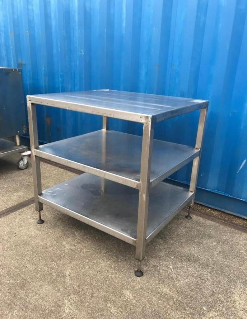 RVS gelaste zware 3etage BBQ tafel 90 bij 80, Ophalen, Gebruikt, Gas