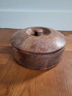 Teakhouten Lombok mandje trommel diameter 15 cm en 7 cm hoog, Schaal, Rond, Ophalen of Verzenden, Zo goed als nieuw