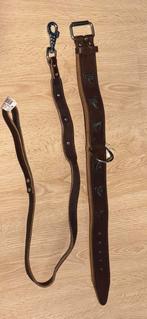 Leren hondenhalsband voor Dobermann metalen Doberm.-hoofdjes, Dieren en Toebehoren, Ophalen of Verzenden, Nieuw, Hondenriem