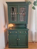 Groene Buffetkast met Glazen Deuren, Ophalen, Gebruikt, 100 tot 150 cm, Glas