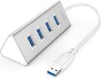 Aukey - USB hub CB-H31 (4 x USB 3.0, Power Delivery, alumini, Ophalen of Verzenden, Nieuw, Overige merken