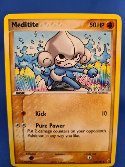 Meditite 56/100 - Crystal Guardians, Hobby en Vrije tijd, Verzamelkaartspellen | Pokémon, Gebruikt, Losse kaart, Verzenden