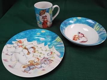 Kinderservies Sneeuwman. beschikbaar voor biedingen