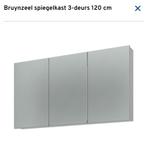 Bruynzeel spiegelkast 3-deurs 120 cm grijs, Huis en Inrichting, Badkamer | Badkamermeubels, Ophalen, Spiegelkast, 100 tot 150 cm
