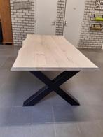 tafel massief eiken met boomrand of recht op maat gemaakt, Huis en Inrichting, Tafels | Eettafels, Nieuw, Eikenhout, Ophalen