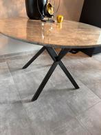 Ronde eettafel 'Nola' 120 cm, 3D- betonlook, kleur grijs, Ophalen, 100 tot 150 cm, Rond, Zo goed als nieuw
