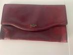 Vintage La Strada leren clutch bordeaux rood, Overige merken, Gebruikt, Ophalen of Verzenden, Leer