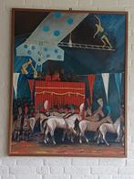 Olieverf schilderij Circus voorstelling, Antiek en Kunst, Kunst | Schilderijen | Klassiek, Ophalen
