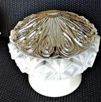 Vintage plafondlamp /plafonnière  (wit/ lichtamber venster, Huis en Inrichting, Lampen | Plafondlampen, Ophalen of Verzenden, Gebruikt