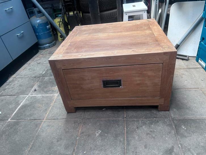 Salon tafel & TV kastje - Hout, Huis en Inrichting, Tafels | Salontafels, Gebruikt, Minder dan 50 cm, 50 tot 100 cm, 100 tot 150 cm